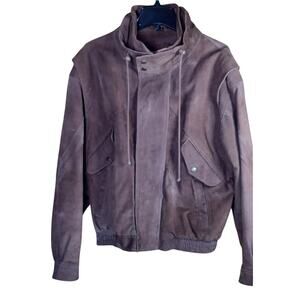 Vintage Brown Suede Bomber Flight Jacket by Wilsons Leather - Men's Size L